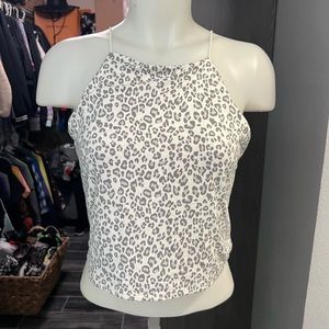 NWOT Gaze White & Gray Animal Print Tank Top